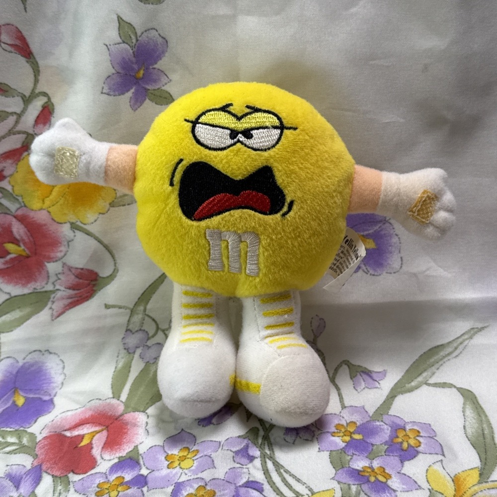 M&Ms Minis Swarmees Yellin Yellow Plush‎ Stuffed Animal 1998 Mars Inc 5.5"